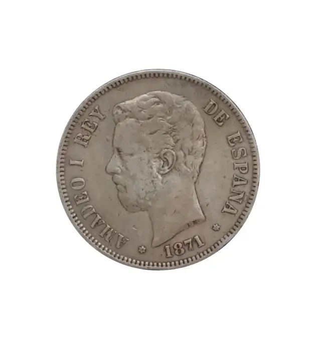 5 PESETAS AMADEO DE SABOYA 1871