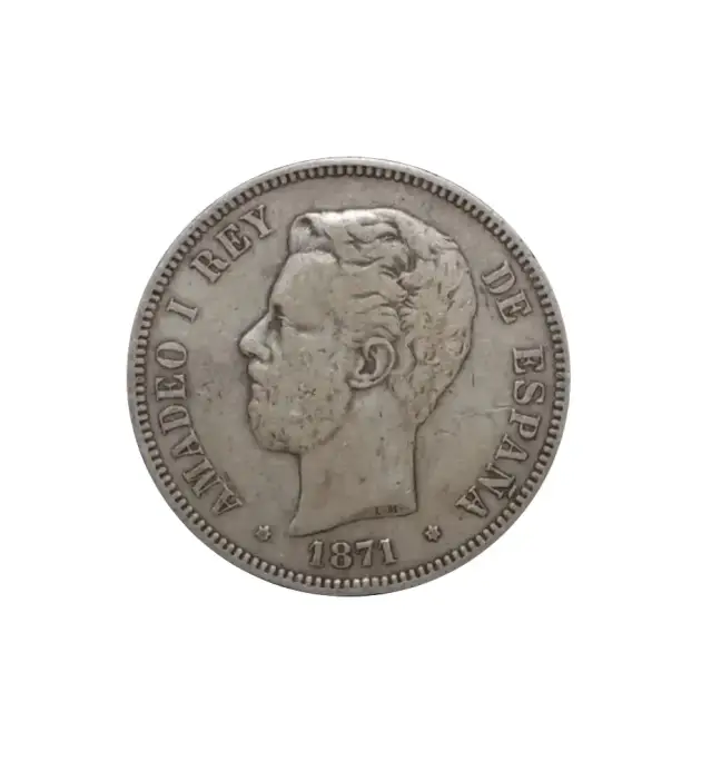 5 PESETAS AMADEO DE SABOYA 1871